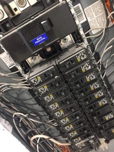 view of overloaded circuit breaker that could be an electrical emergency