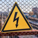 A electrical hazard sign showing the need for commercial electricians to follow strict safety standards