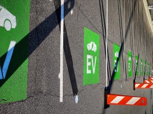 Parking spaces for electric vehicle charging stations